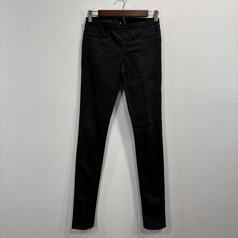 Helmut Lang Women's Coated Black Low Rise Skinny Jegging Pants Size 25